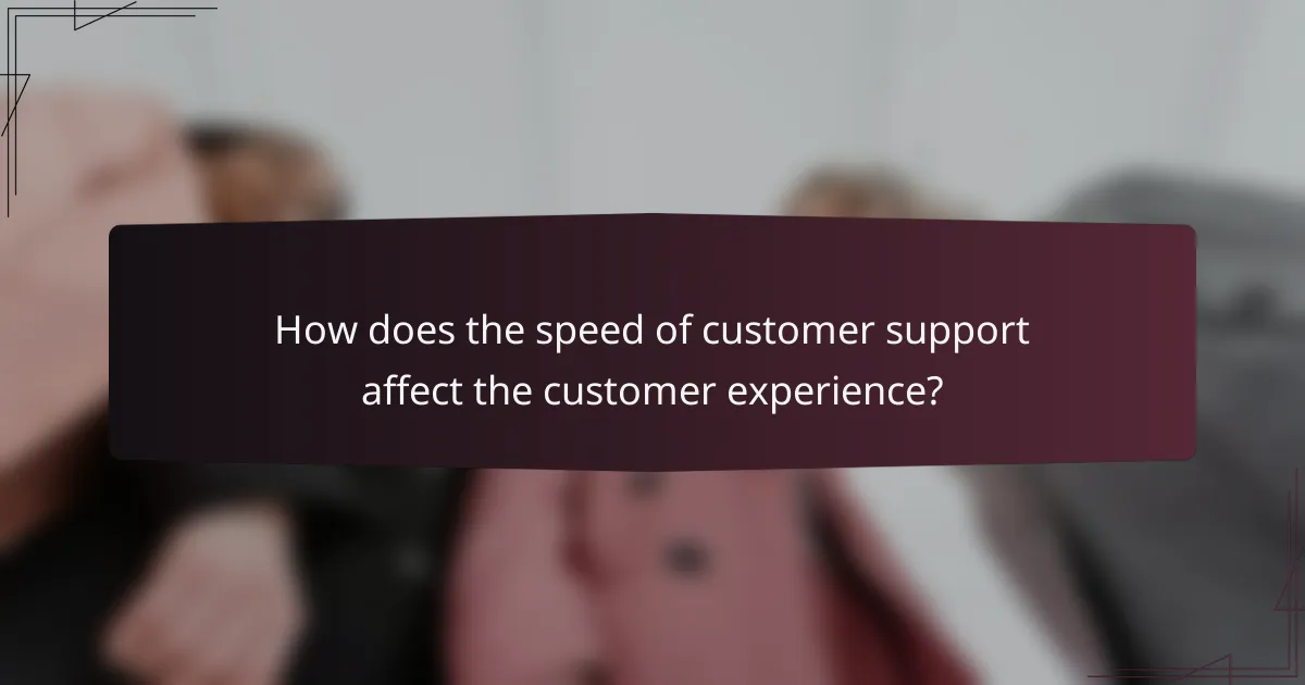 How does the speed of customer support affect the customer experience?