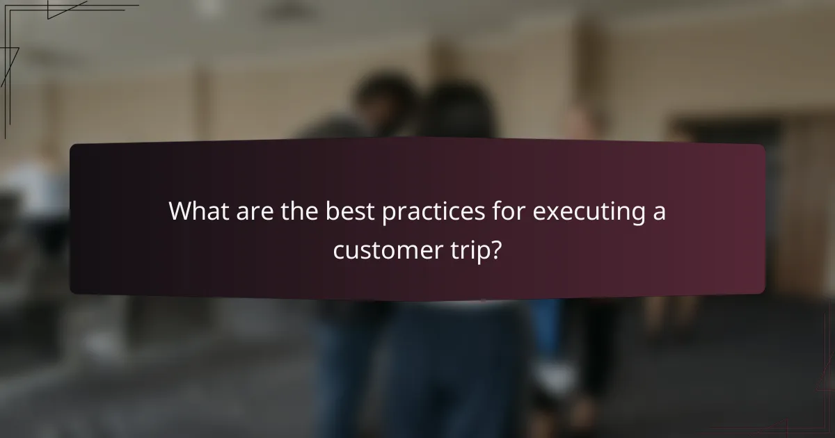 What are the best practices for executing a customer trip?