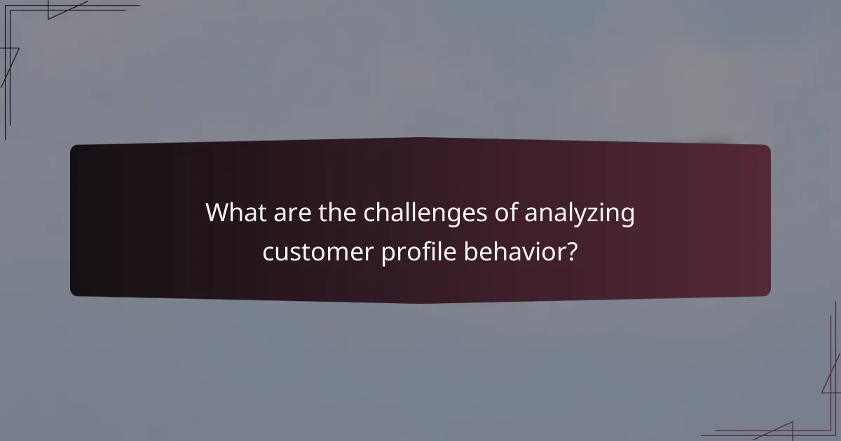 What are the challenges of analyzing customer profile behavior?