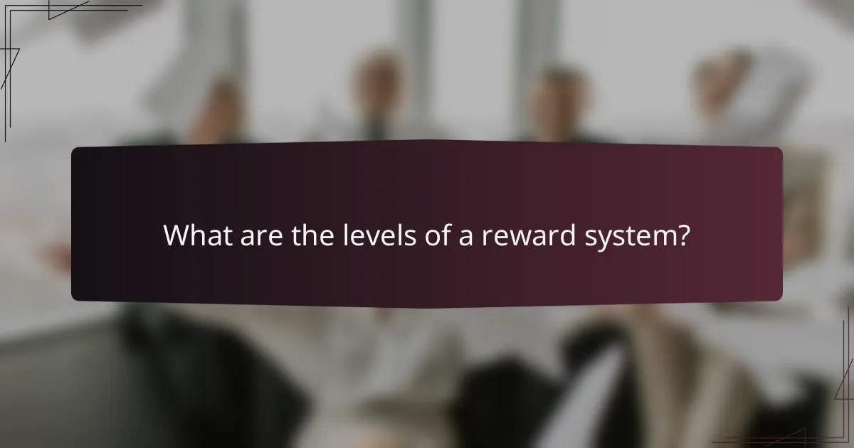 What are the levels of a reward system?
