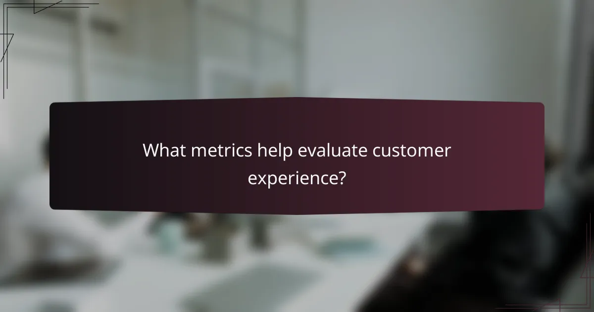 What metrics help evaluate customer experience?